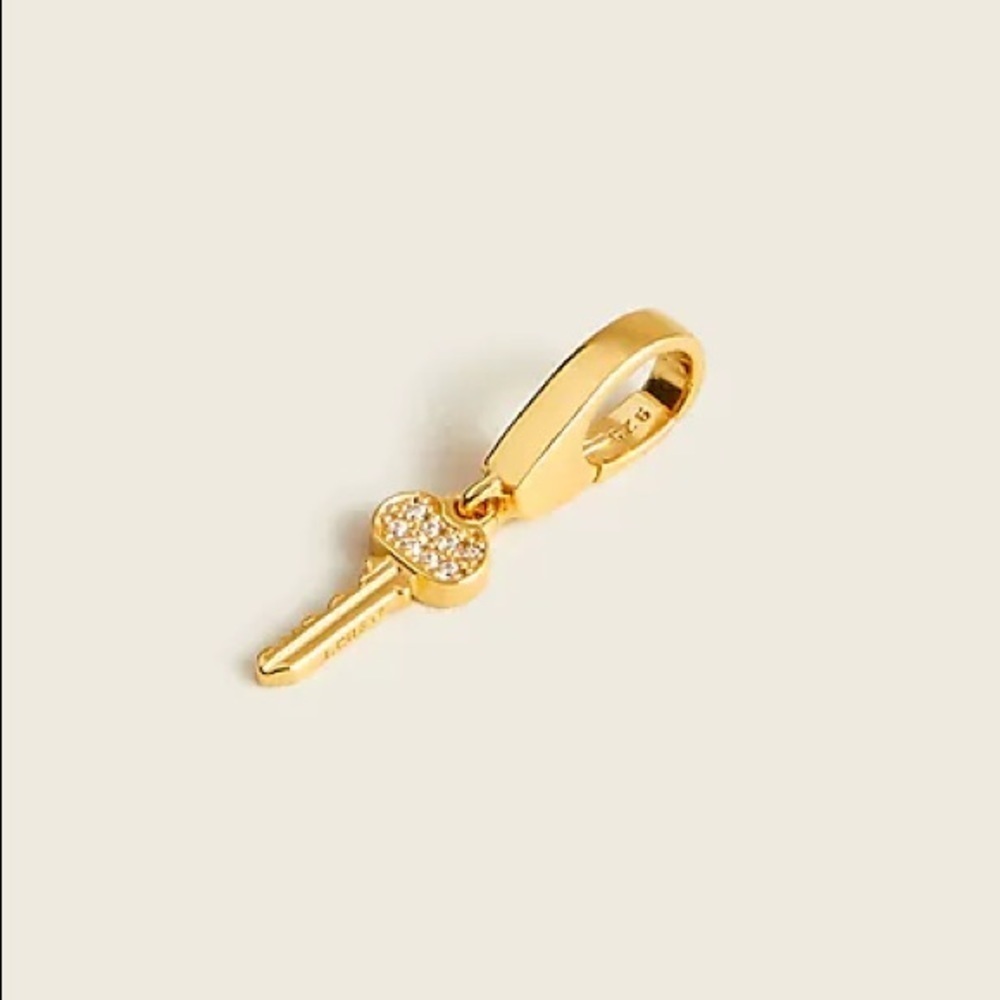 J. Crew Demi Fine 14K Gold Plated Sterling Silver Key Charm NEW